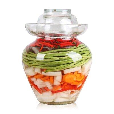 EDCR Traditional Chinese 2.6 qt. Kitchen Canister Glass, Size 9.05 H x 6.3 W x 6.3 D in | Wayfair B08YRVYLV3