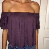 Urban Outfitters Tops | Cyber Monday {Uo} Deep Purple Flowy Off Shoulder Top | Color: Purple | Size: S