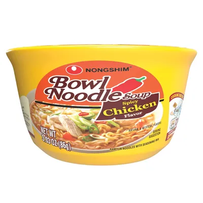 Nongshim Bowl Noodle Soup, Spicy Chicken Flavor (3.03 oz., 12 ct.)