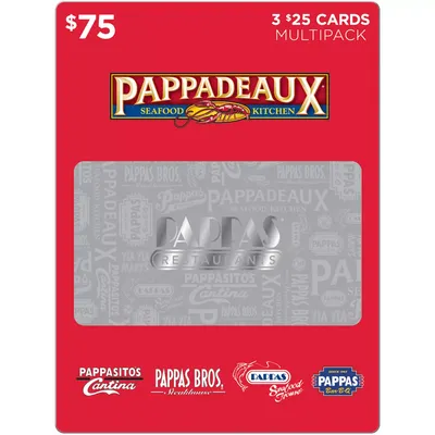 Pappas Restaurants $75 Value Gift Cards - 3 x $25
