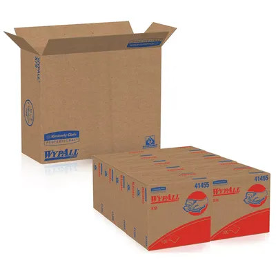 WypAll X70 Heavy-Duty White Wipers in Pop-Up Box, 9.1" x 16.8" (100 wipes/box, 10 boxes/case)