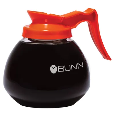 BUNN® Commercial Glass Decanters, Orange Handle Decaf (12 cup, 3 pack)