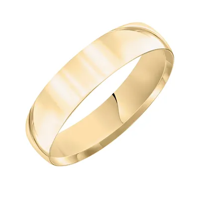 5mm White Gold Comfort Fit Band in 14K Yellow Gold 8.5