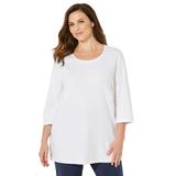 Plus Size Women's Suprema® Feather Together Tee by Catherines in White (Size 6X)