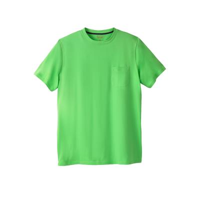 Men's Big & Tall Heavyweight Longer-Length Pocket Crewneck T-Shirt by Boulder Creek in Electric Green (Size 2XL)