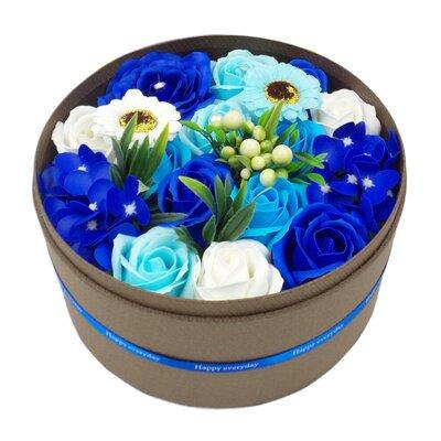 Primrue Artificial Fake Scented Rose Flowers Forever Soap Rose Flower in Round Gift Box | 9.5 H x 9.5 W x 5.5 D in | Wayfair