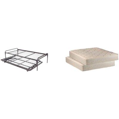 Alwyn Home Dream Solutions Day Bed (Daybed) Frame & Pop up Trundle w/ Great Soft Mattresses Included Package Deal, Twin in Black | Wayfair
