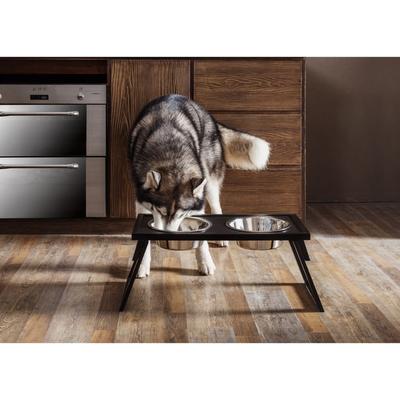 HiLo™ Pet Dog Raised Double Diner by New Age Pet in Espresso