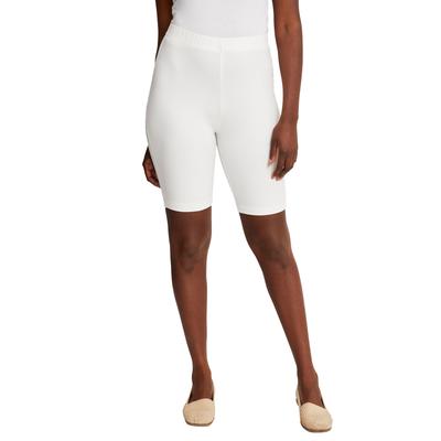 Plus Size Women's Everyday Stretch Cotton Bike Short by Jessica London in White (Size 38/40)