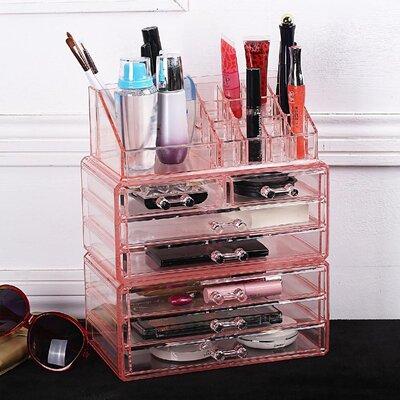 Rebrilliant Cefalo Cosmetic Storage Display Box Plastic in Pink, Size 9.25 W x 5.38 D in | Wayfair D85BBB42EB4449EFA71199CE9A474598