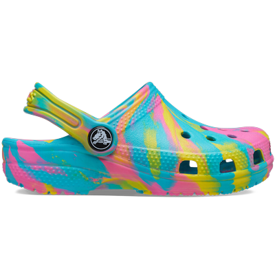 Crocs Digital Aqua   Multi Kids' Classic Marbled Clog Shoes