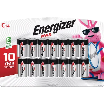 Energizer MAX C Batteries (14 Pack), C Cell Alkaline Batteries