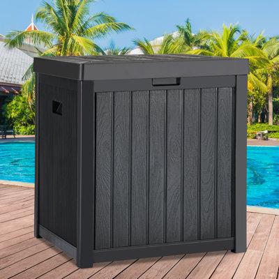 YITAHOME 50 Gallon Outdoor Storage Deck Box Resin in Brown | 24.4 H x 21.7 W x 21.7 D in | Wayfair FWYIH0000558FW