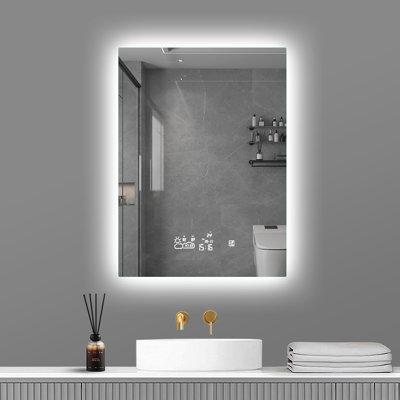 Orren Ellis Lighted Bathroom/Vanity Mirror | 28 H x 20 W x 2 D in | Wayfair F48F3822E7AC4F2593CEF907E1914D63