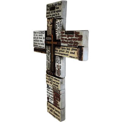 Trinx Blagica Large Inspirational Wall Cross Of Faith Love Hope Peace Joy Strength Worship Praise Prayer Bible Verses Quotes Psalms Proverbs Collage Style Resin