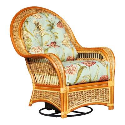 Spice Islands Wicker Swivel Rocking Chair Cotton in Brown | 42 H x 32 W x 37 D in | Wayfair SISR-NAT-Fiona Red