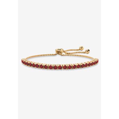 Women's Gold-Plated Bolo Bracelet, Simulated Birthstone 9.25  Adjustable by PalmBeach Jewelry in January