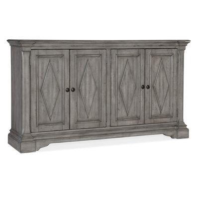 Hooker Furniture Commerce & Market Four-Door Cabinet Wood in Gray | 36 H x 64.25 W x 16.25 D in | Wayfair 7228-55008-95