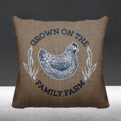 ULLI HOME Rusty Farm House Hen Indoor/Outdoor Pillow Polyester/Polyfill blend in Brown | 20 H x 20 W x 5 D in | Wayfair Rusty_Brown_20x20