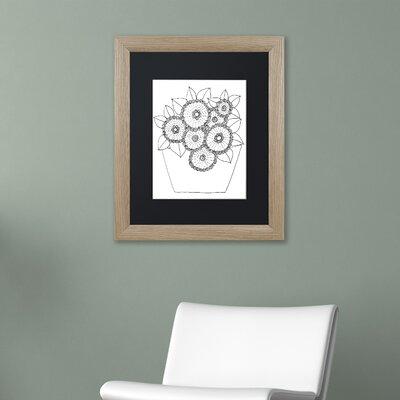 Trademark Fine Art 'Flowers In A Pot' by KCDoodleArt Framed Graphic Art Canvas in Black/White | 20 H x 16 W x 0.5 D in | Wayfair ALI3592-S1620BMF