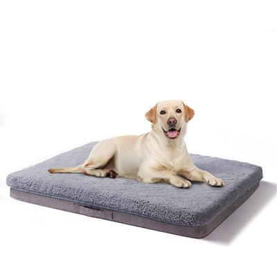 Cozy Dog Beds For Large Dogs, Orthopedic Egg-Crate Foam Flat Waterproof Dog Bed, Washable Cover, Certipur-US Certified &Non-Slip Bottom (L | Wayfair