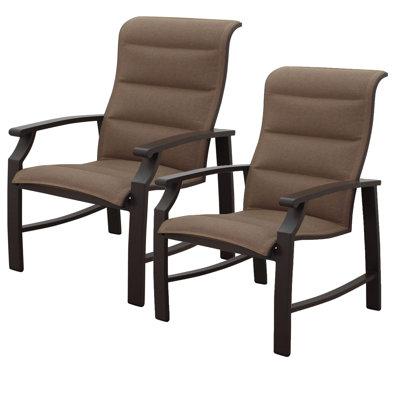 Courtyard Casual Furniture Courtyard Casual Madison Rust Padded-Sling Dining Chair Metal Sling in Brown | Wayfair 5323