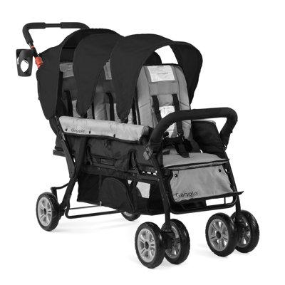 Gaggle Compass 3 Seat Stroller w/ Sun Canopy, Rubber in Gray/Black | 41 H x 58.5 W x 21 D in | Wayfair 9909032