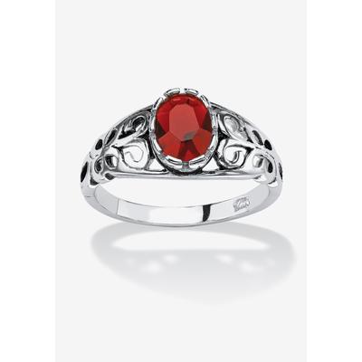 Women's Sterling Silver Swirl Simulated Birthstone Ring by PalmBeach Jewelry in July (Size 6)