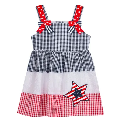 Counting Daisies Girls' Seersucker Dress Americana 4T
