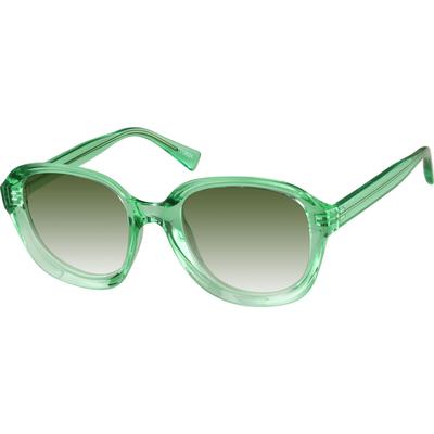 Zenni Women's Oval Rx Sunglasses Emerald Plastic Full Rim Frame