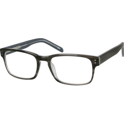 Zenni Men's Rectangle Prescription Glasses Gray Plastic Full Rim Frame