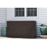 Keter Java 230 Gallon XL Water Resistant Resin Lockable Deck Box Storage Patio Furniture Resin in Black/Brown, Size 33.85 H x 57.5 W x 32.67 D in