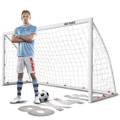 Net Playz Portable Soccer Goal Plastic in White | 48 H x 96 W x 36 D in | Wayfair NOS34740