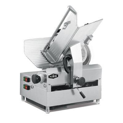 KWS KitchenWare Station KWS Commercial Automatic 1050W Counter Model Electric Meat Slicer 12