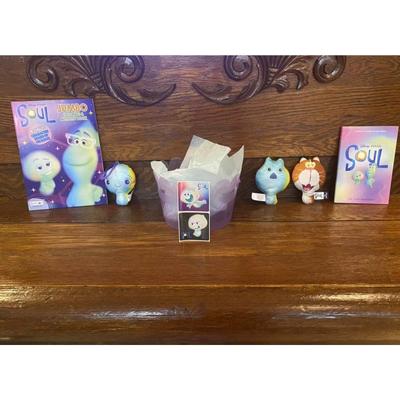 Disney Toys | Disney Pixar Soul Gift Basket Set Coloring Book Plush Newb Mr. Mittens Stickers | Color: Purple | Size: Osg