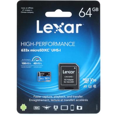 Lexar High-performance MicroSDXC Card - 64GB, Class 10, UHS-I
