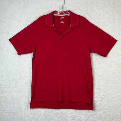 Adidas Shirts | Adidas Mens Clima Lite Red Golf Shirt Size Medium | Color: Red | Size: M