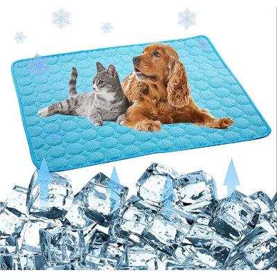 Tucker Murphy Pet™ Pet Cooling Mat For Dogs Cats-Ice Silk Dog Cooling Mats, Summer Dog Cooling Pads, Dog Crate Mat Cat Cooling Mat in Blue | Wayfair
