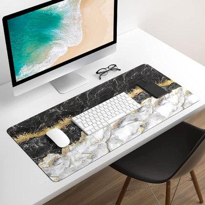 Mercer41 Ela-Rose Extended Gaming Mouse Desk Pad in Black/White/Yellow | 0.12 H x 30 W x 14 D in | Wayfair FEEADDC2B59C4227B086B1FAE3026C9C