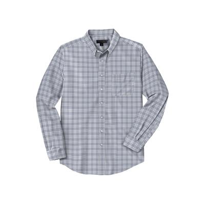 Men's Big & Tall KS Signature Wrinkle-Free Oxford Dress Shirt by KS Signature in Grey Plaid (Size 18 35/6)
