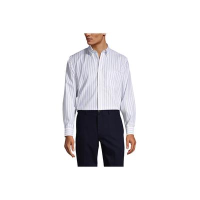 Men's Pattern No Iron Supima Oxford Dress Shirt - Lands' End - Blue - 15 32