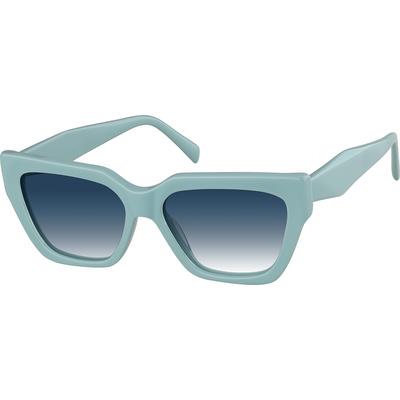 Zenni Rectangle Rx Sunglasses Green Plastic Full Rim Frame