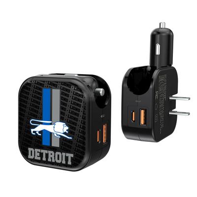 Detroit Lions Team Logo Dual Port USB Car & Home Charger