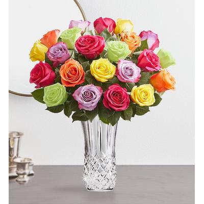 1-800-Flowers Flower Delivery Assorted Roses In Luxury Posh Vase W/ Posh Vase | Happiness Delivered To Their Door