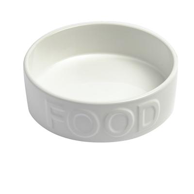 Set Of Two Classic Food Pet Bowls Pet by Brylane Home in White (Size LARGE)