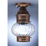 Northeast Lantern Onion 8 Inch Outdoor Flush Mount - 2034-AB-MED-CLR
