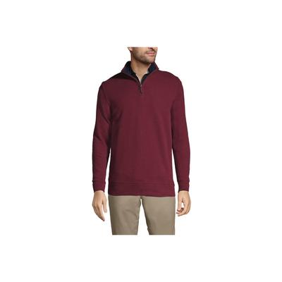 Men's Bedford Rib Quarter Zip Sweater - Lands' End - Red - L