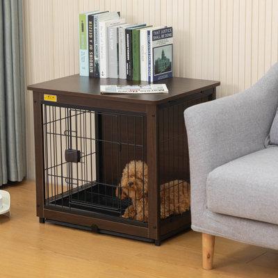 Tucker Murphy Pet™ Wooden Dog Crate w/ Removable Tray Wood in Black/Brown, Size 23.23 H x 20.08 W x 25.39 D in | Wayfair
