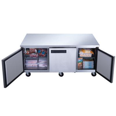 Dukers Appliance USA 47.58 Undercounter & Worktop Freezer, Stainless Steel in Gray, Size 36.0 H x 72.5 W x 31.5 D in | Wayfair 856560008112
