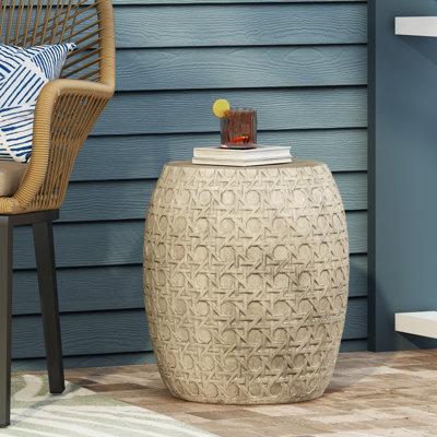 Home Loft Concepts Aquilla Outdoor Lightweight Concrete Side Table Stone/Concrete in Gray/Yellow | 19.75 H x 17.5 W x 17.5 D in | Wayfair
